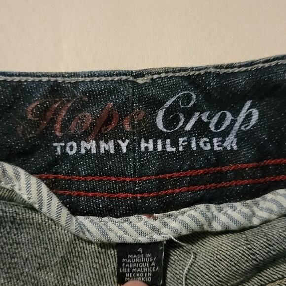 Tommy Hilfiger Hope Crop Dark Washed Capri Jeans sz 4 - Picture 4 of 7